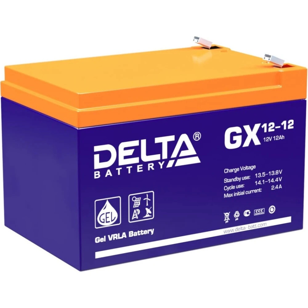 Аккумуляторная батарея Delta GX 12-12 напряжение 12В, емкость 12Ач (151х95х101mm)