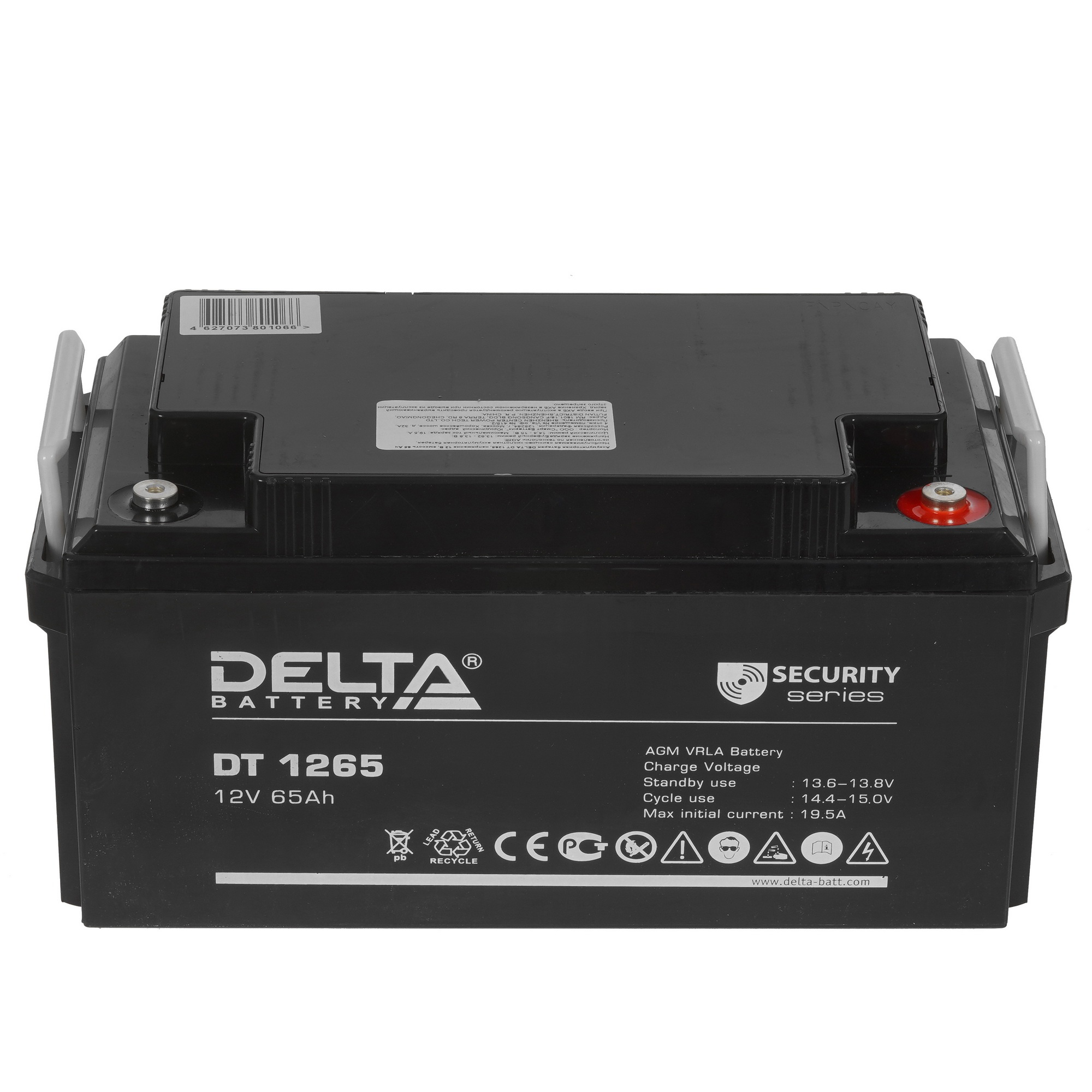 Аккумуляторная батарея Delta DT 1265 напряжение 12В, емкость 65Ач (350х167х179mm)