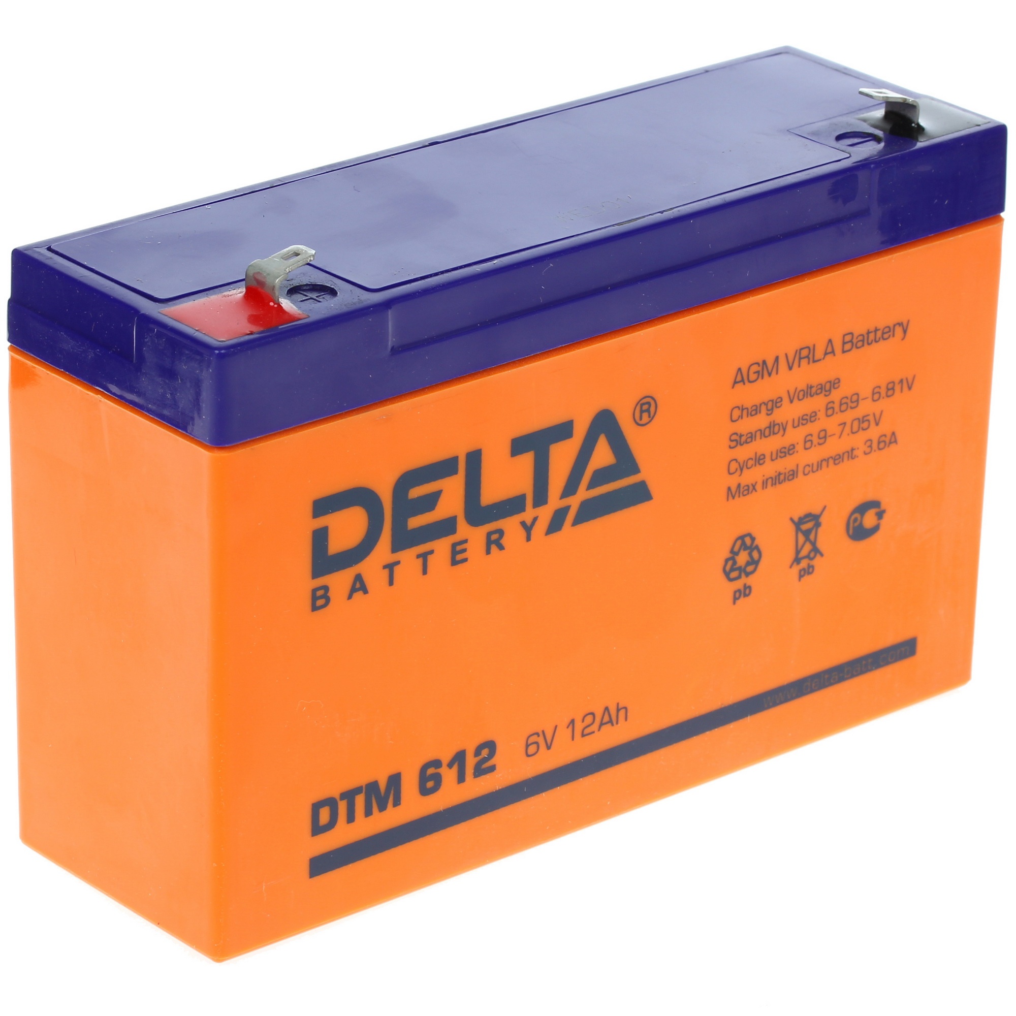 Батарея Delta DTM 612 (6V, 12Ah)