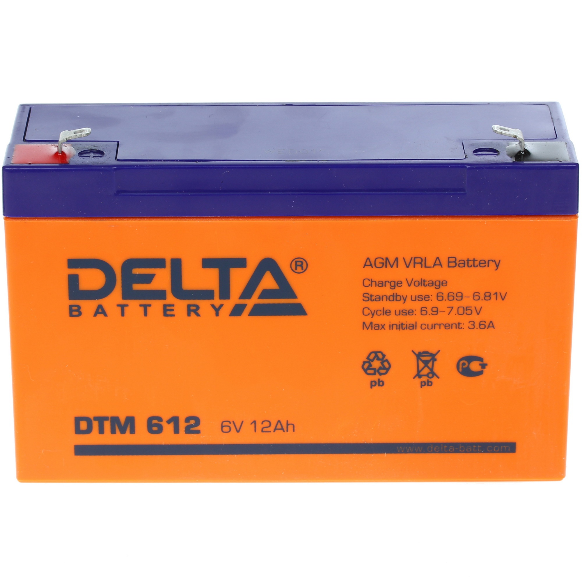 Батарея Delta DTM 612 (6V, 12Ah)