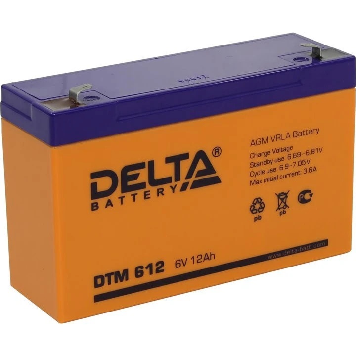 Батарея Delta DTM 612 (6V, 12Ah)