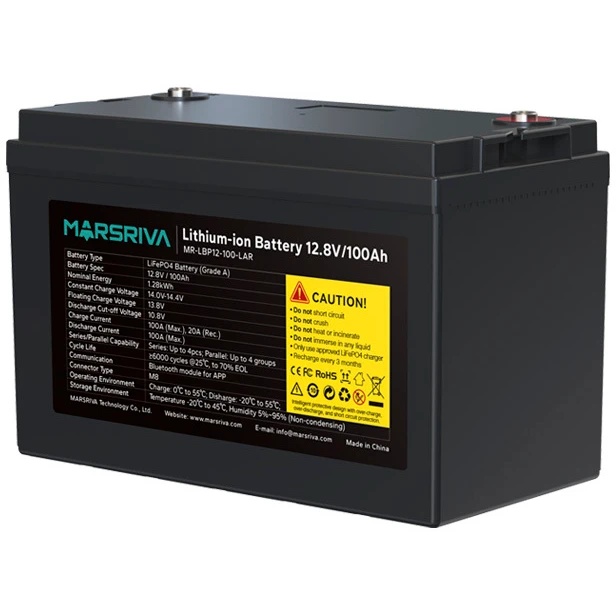 LiFePO4 Батарея MR-LBP12-100-LAR, 12.8В/100Ач, Класс А, 1.28кВт*ч, 6000 циклов