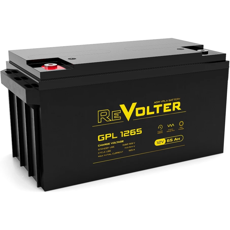 Аккумуляторная батарея DELTA GPL 1265 универсальная, технология GEL, (12V / 65Ah)