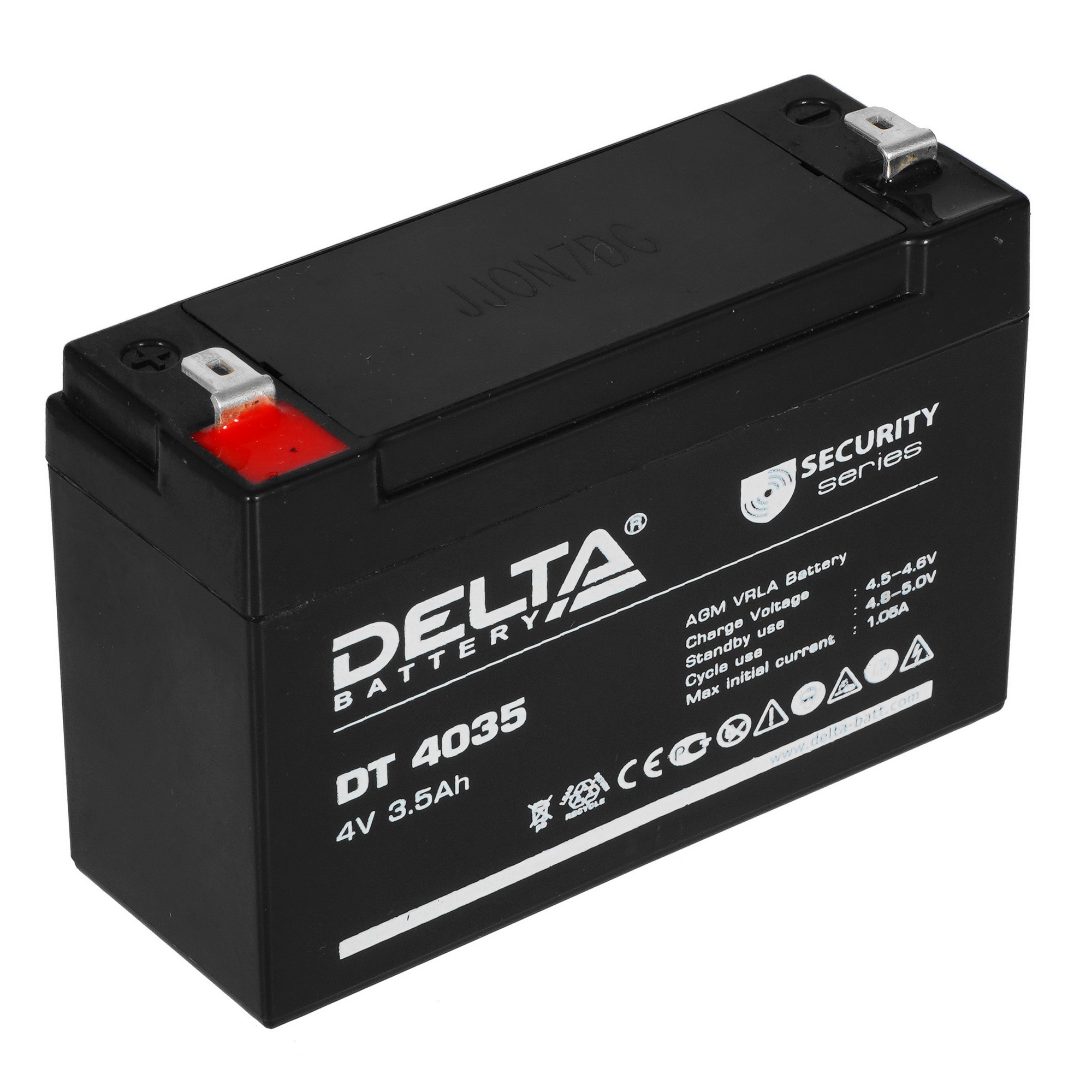 Аккумуляторная батарея Delta DT 4035 напряжение 4В, емкость 3,5Ач (90х34х66mm)