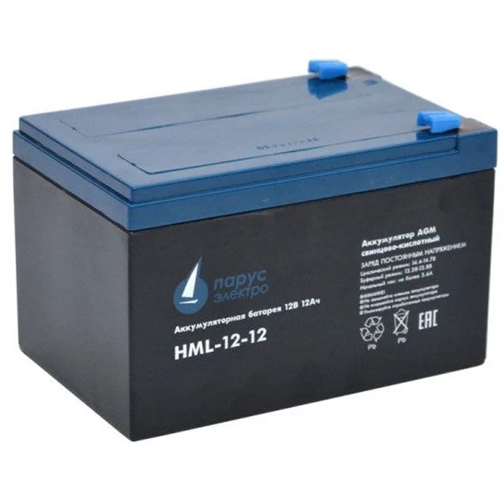 Battery Parus Electro, professional series HML-12-12, voltage 12V, capacity 12Ah (discharge 20 hours