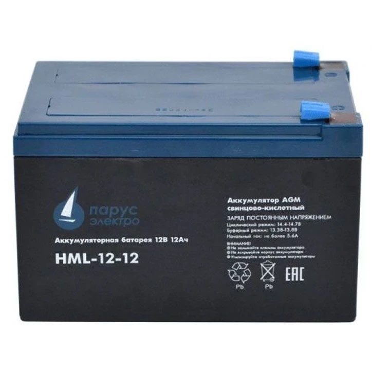 Battery Parus Electro, professional series HML-12-12, voltage 12V, capacity 12Ah (discharge 20 hours