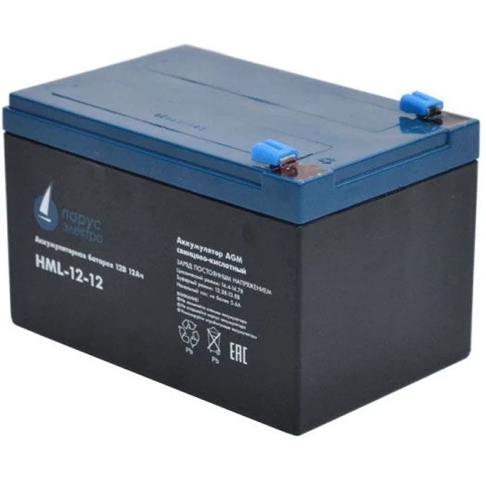 Battery Parus Electro, professional series HML-12-12, voltage 12V, capacity 12Ah (discharge 20 hours