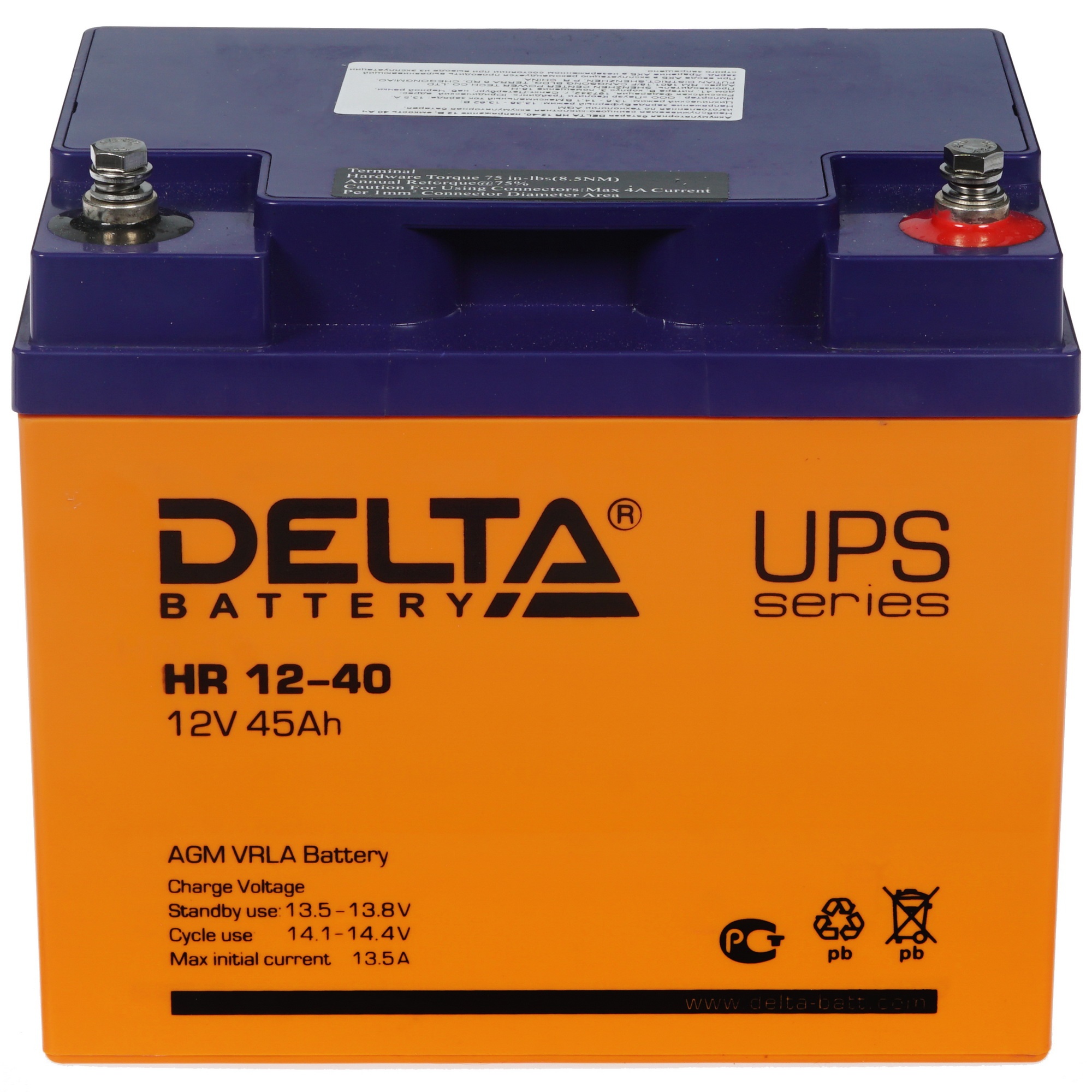 Батарея для ИБП Delta HR 12-40 (12V, 45Ah)
