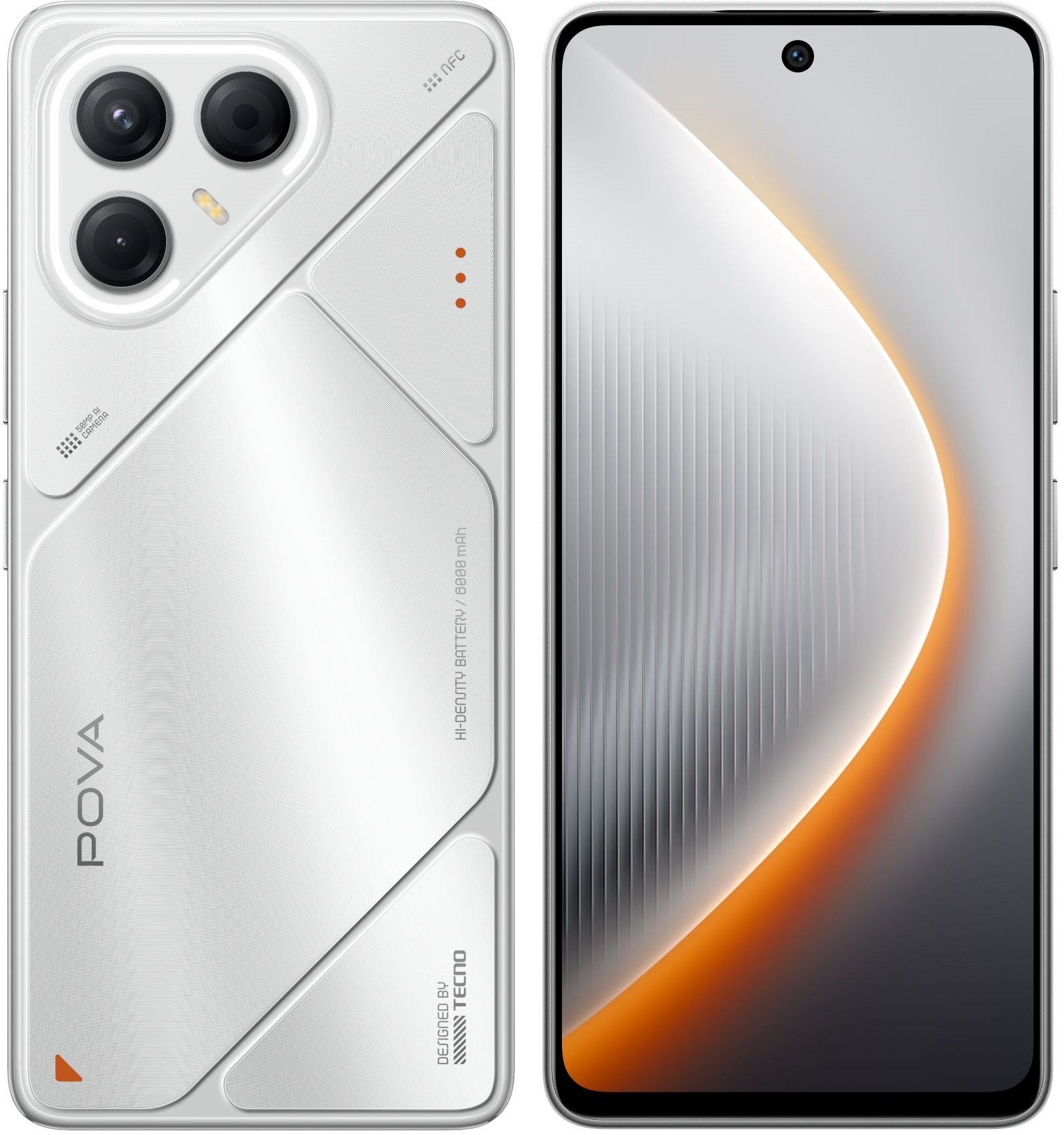 Смартфон Tecno Pova 7 5G LJ7, 8/256Gb, серебристый
