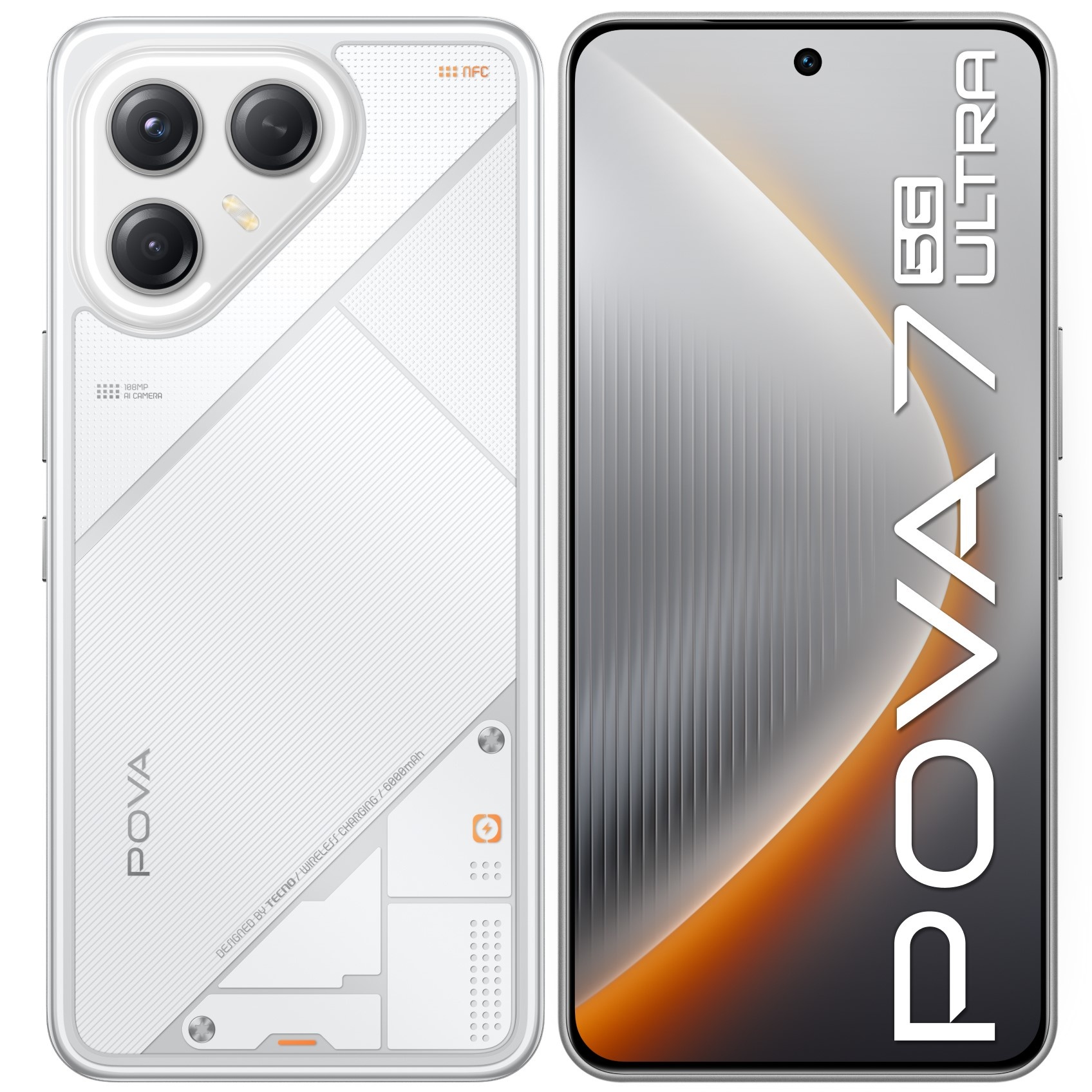 Смартфон Tecno Pova 7 Ultra 5G LJ9, 12/256Gb, белый