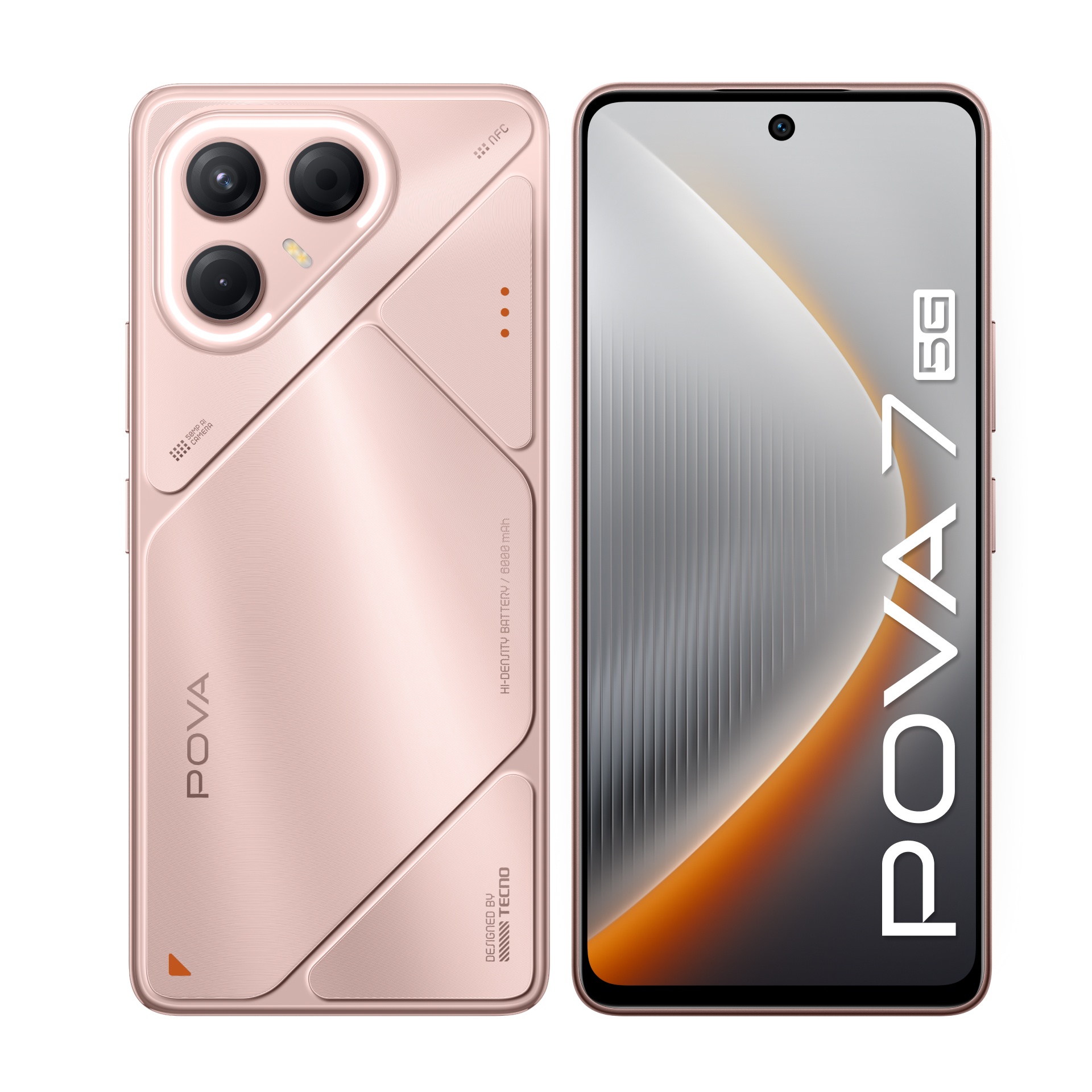 Смартфон Tecno Pova 7 5G 256Gb 8Gb розовый моноблок 3G 4G 6.8" 1080x2460 Android 14 50Mpix 802.11 a/