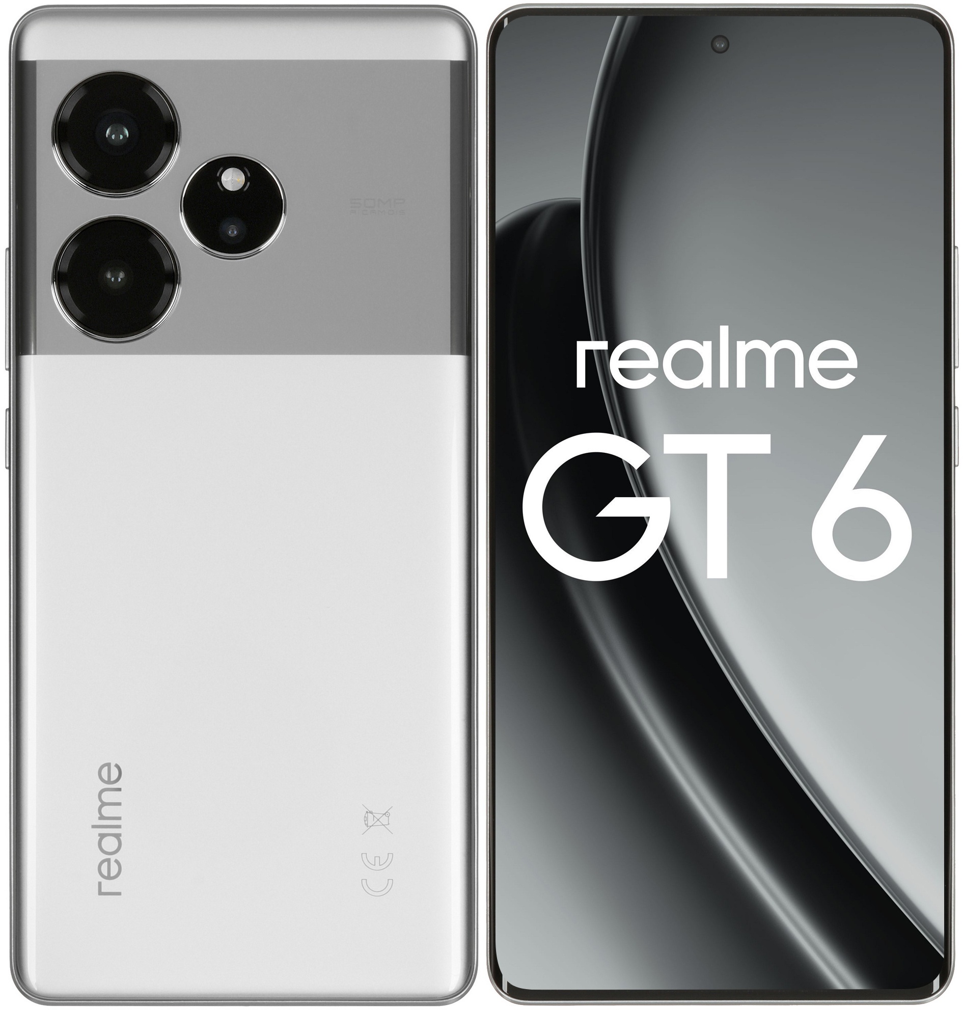 Смартфон Realme GT6 5G, 12/256Gb, серебристый