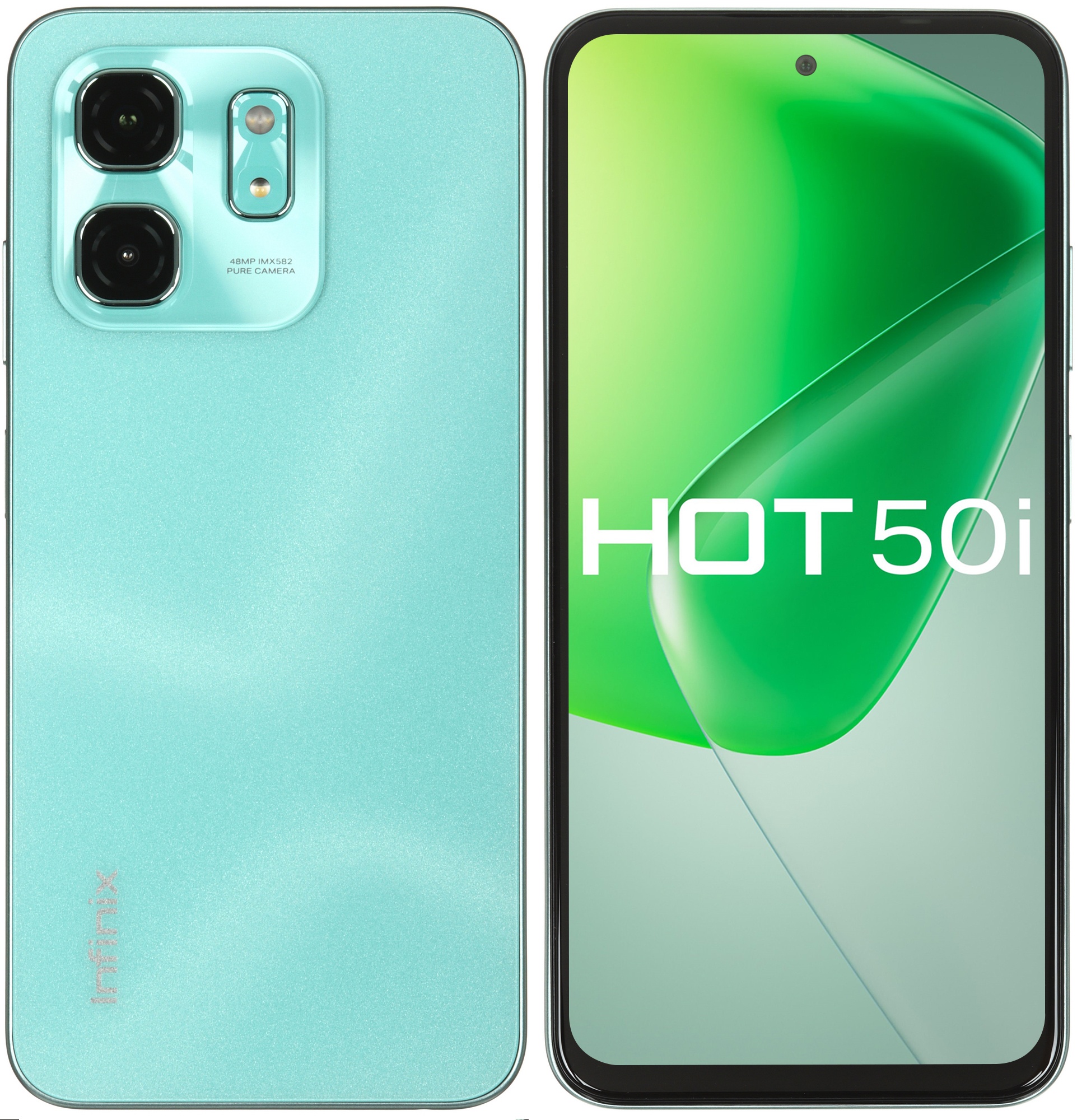 Смартфон Infinix HOT 50i, 4/128Gb, зеленый