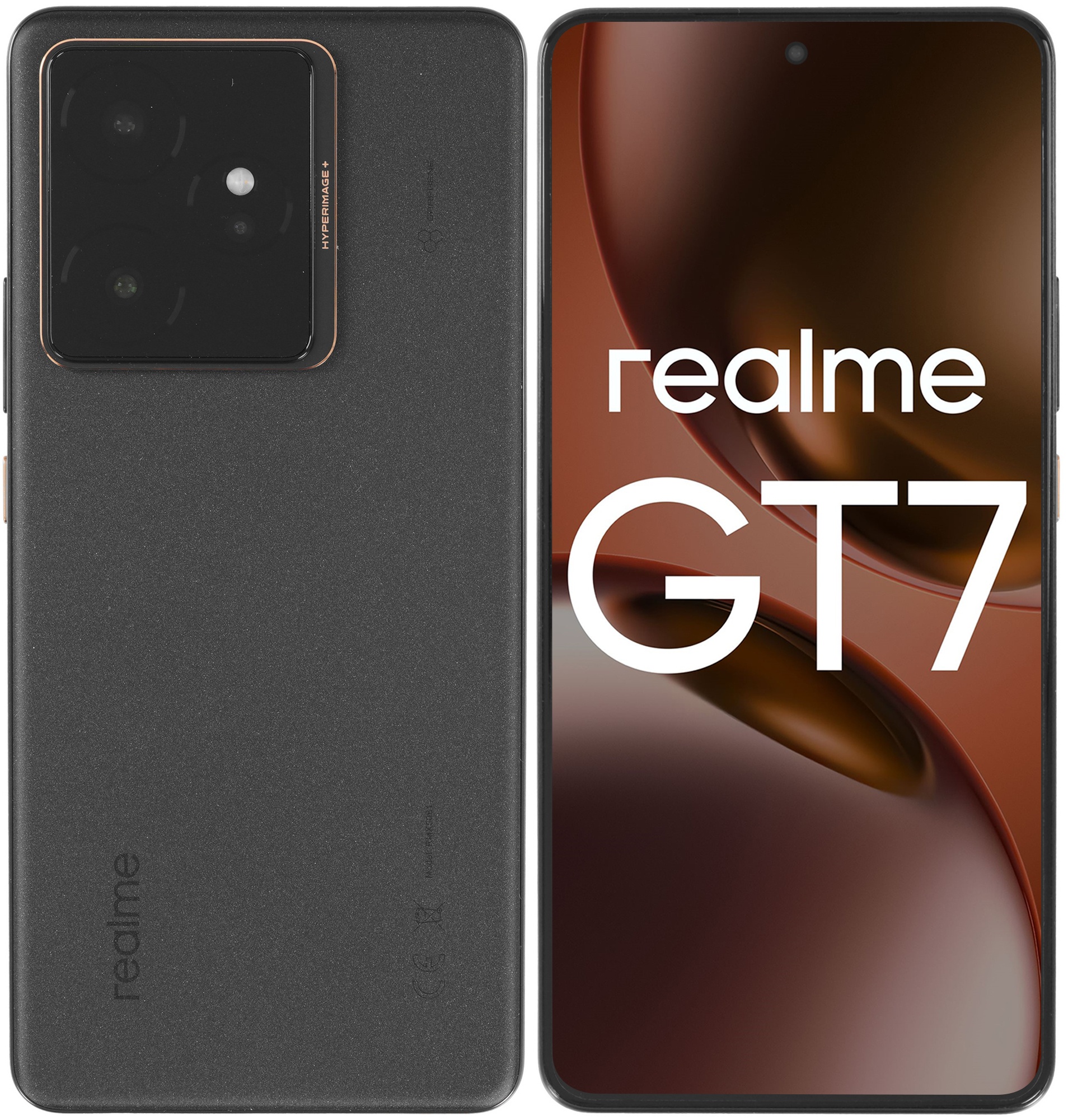 Смартфон Realme RMX5061 GT 7 512Gb 12Gb черный моноблок 3G 4G 6.78" 1264x2780 Android 15 50Mpix 802.