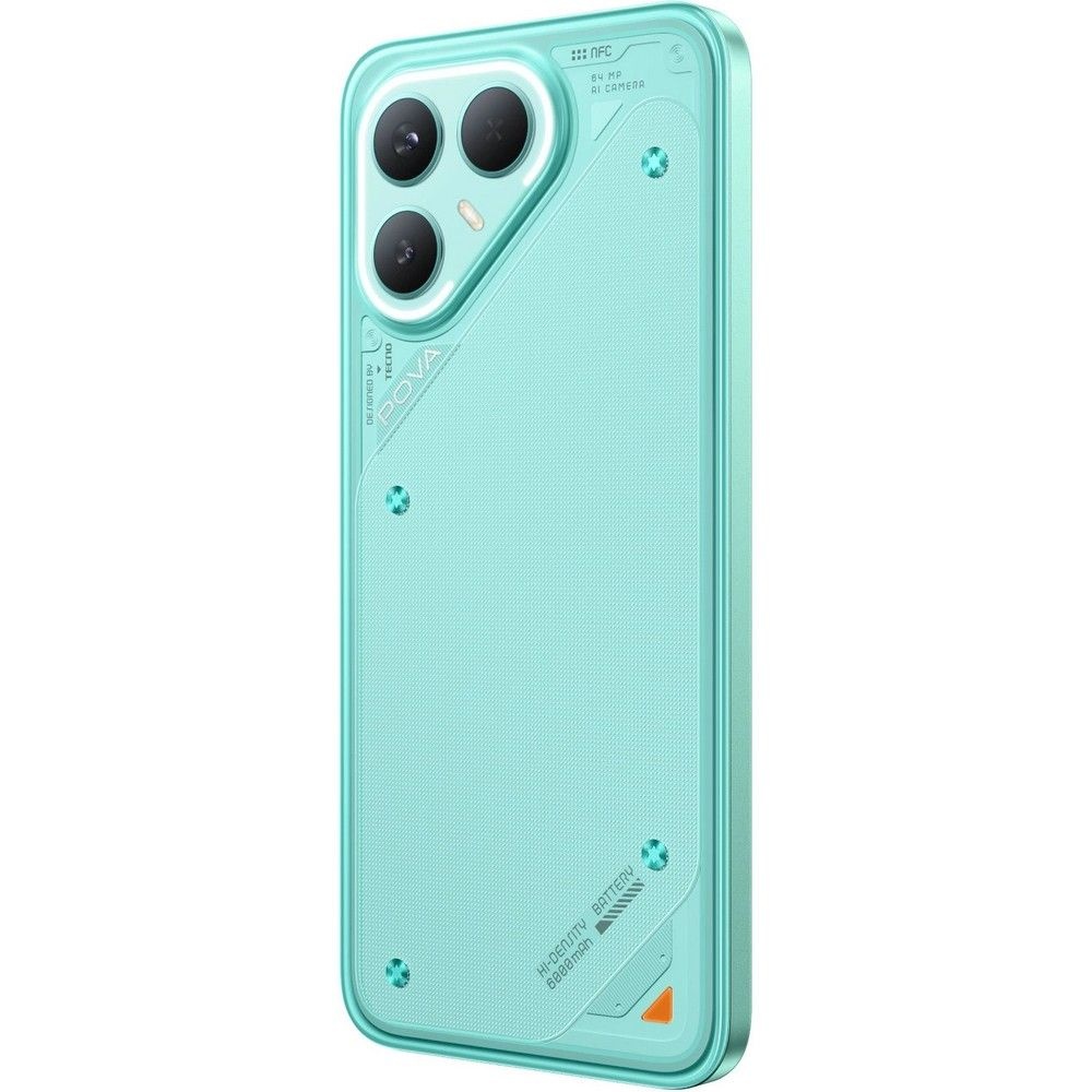 Смартфон Tecno Pova 7 Pro 5G 256Gb 8Gb зеленый моноблок 3G 4G 2Sim 6.78" 1224x2720 Android 15 64Mpix