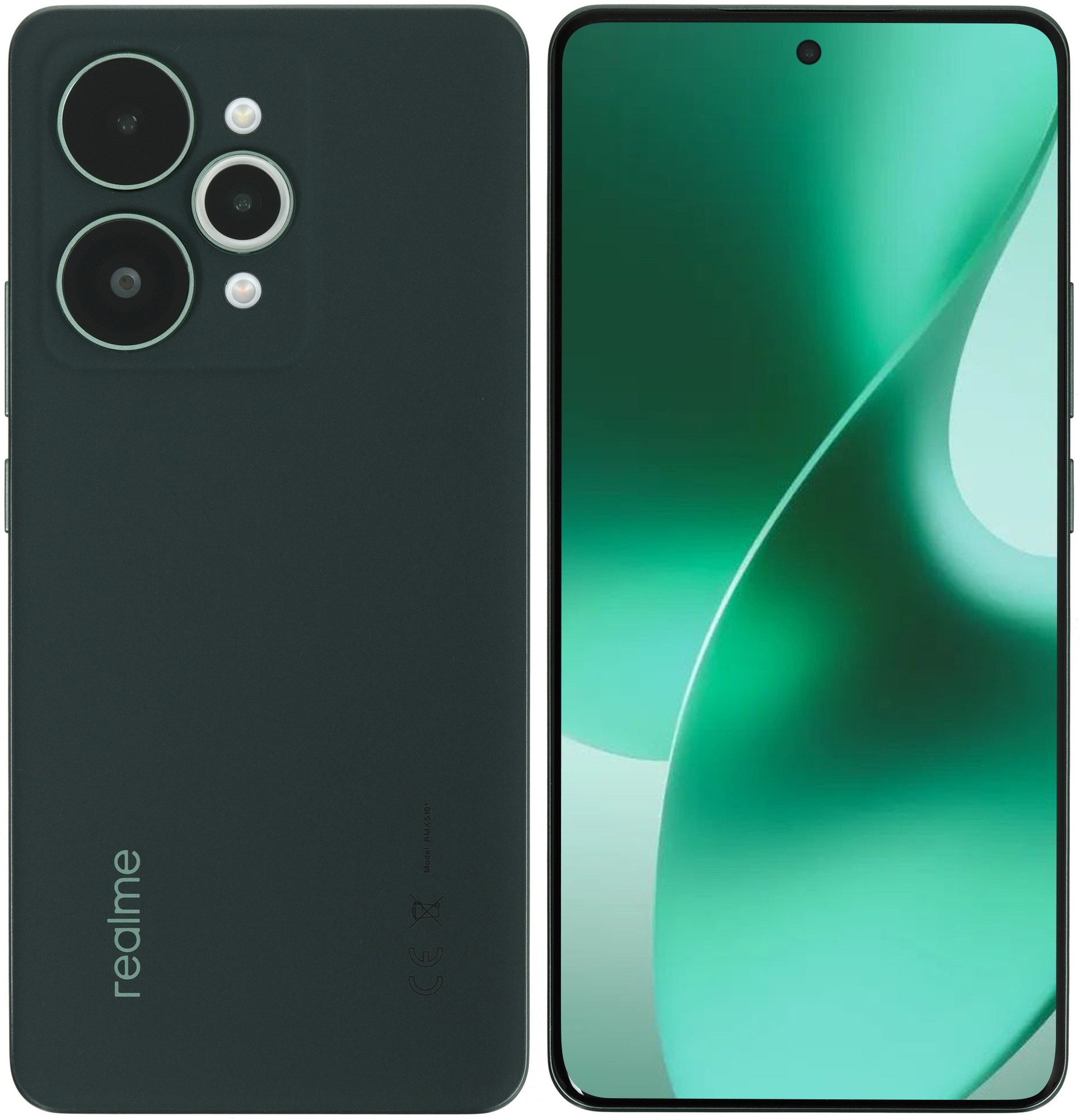 Смартфон Realme RMX5101 15 Pro 512Gb 12Gb зеленый моноблок 3G 4G 6.78" 1264x2780 Android 15 50Mpix 8