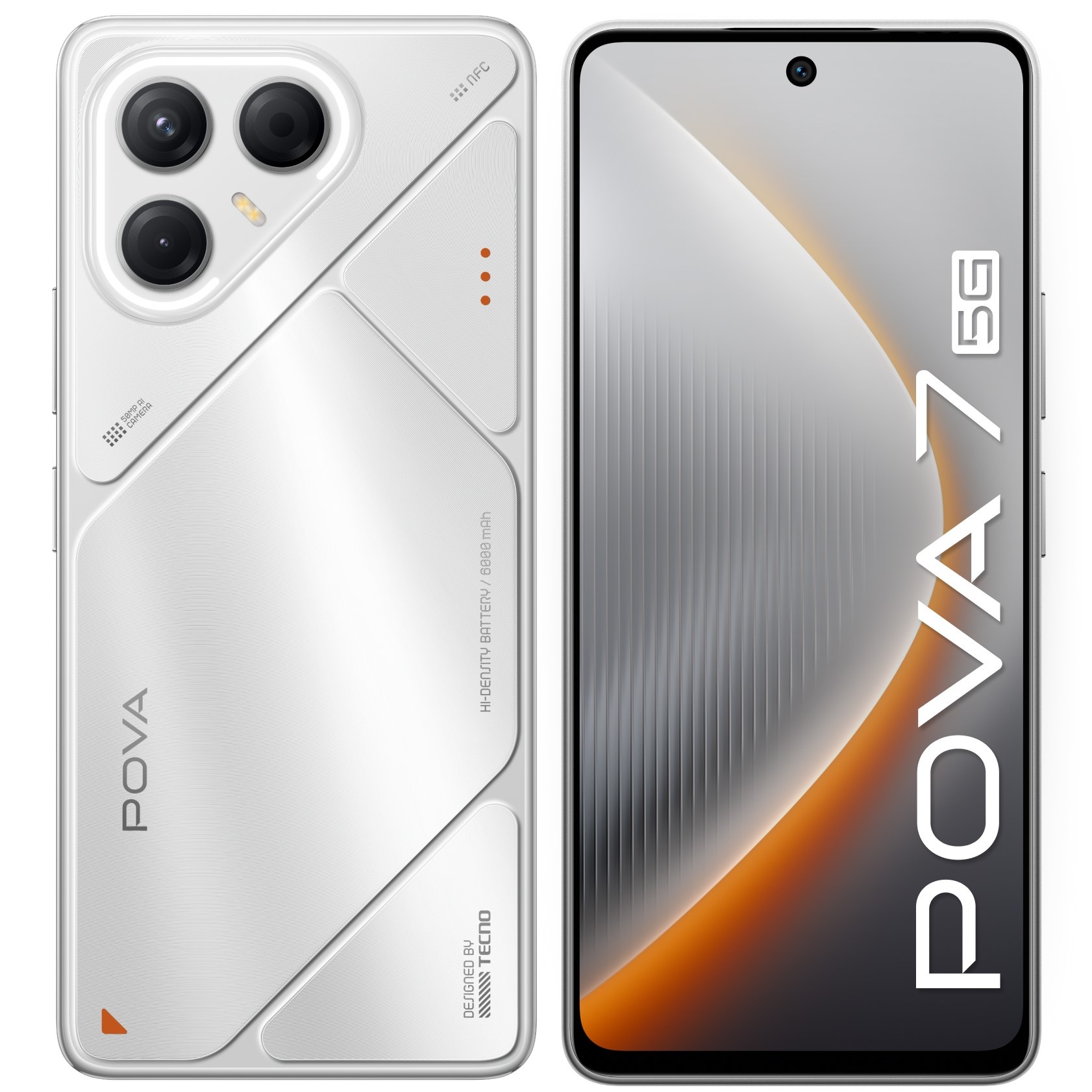 Смартфон Tecno Pova 7 5G LJ7, 8/128Gb, серебристый