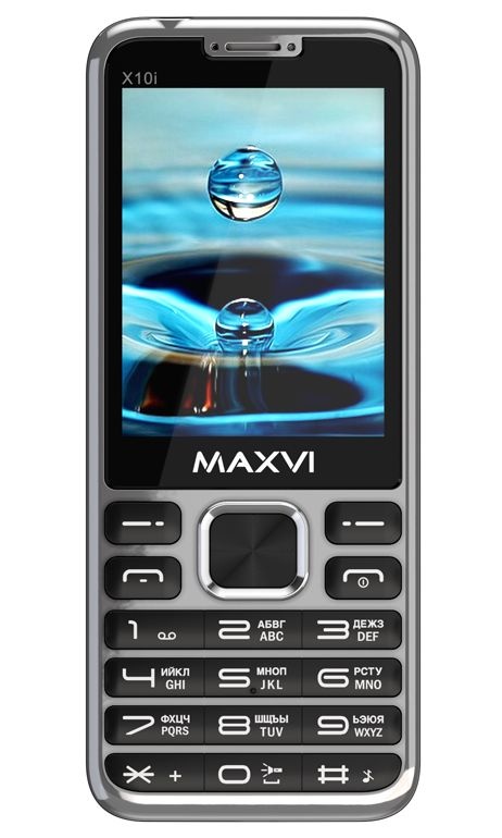 Мобильный телефон Maxvi X10i серебристый металлик