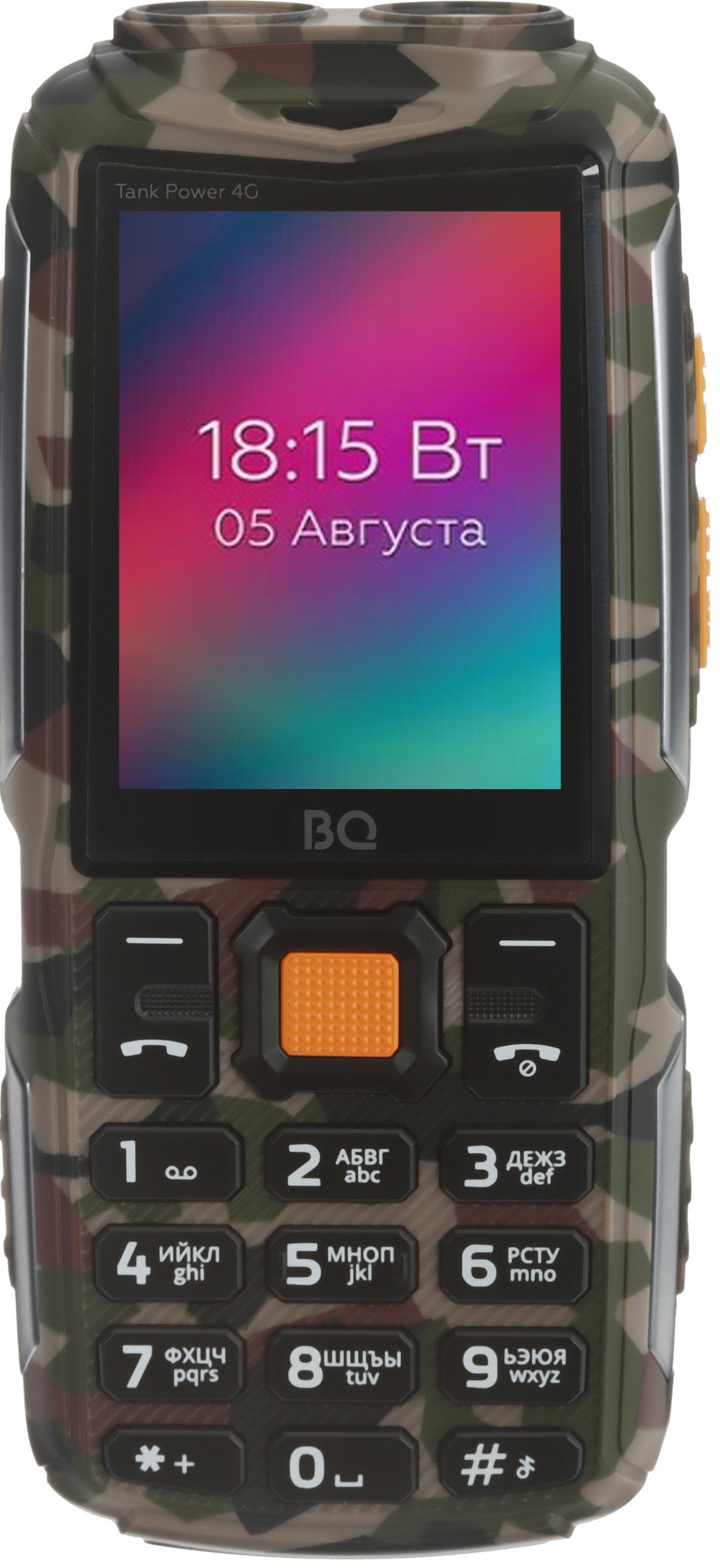 Мобильный телефон BQ 2410L Tank Power 4G камуфляж/метал