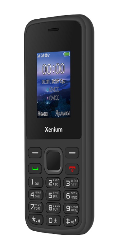 Мобильный телефон Xenium X175 черный моноблок 2Sim 1.8" 128x160 Nucleus GSM900/1800 MP3 FM