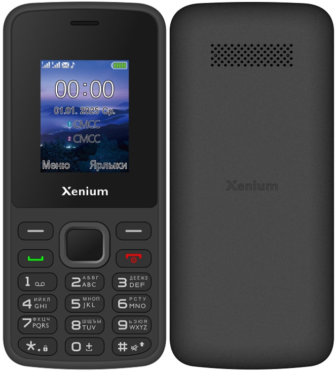 Мобильный телефон Xenium X175 черный моноблок 2Sim 1.8" 128x160 Nucleus GSM900/1800 MP3 FM