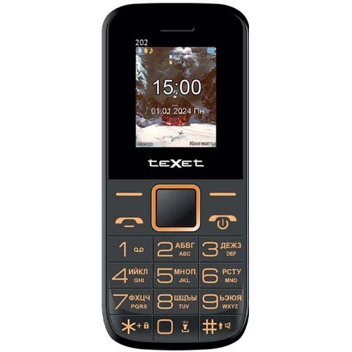 Мобильный телефон TEXET TM-202 черный