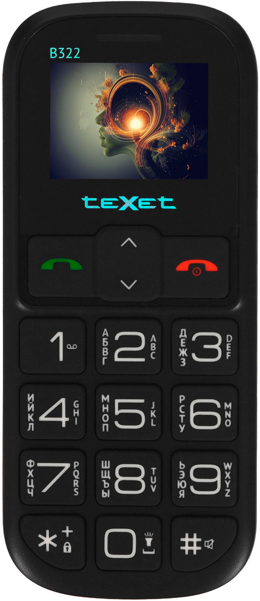 Мобильный телефон TEXET TM-B322 цвет черный-красный с ЗУ