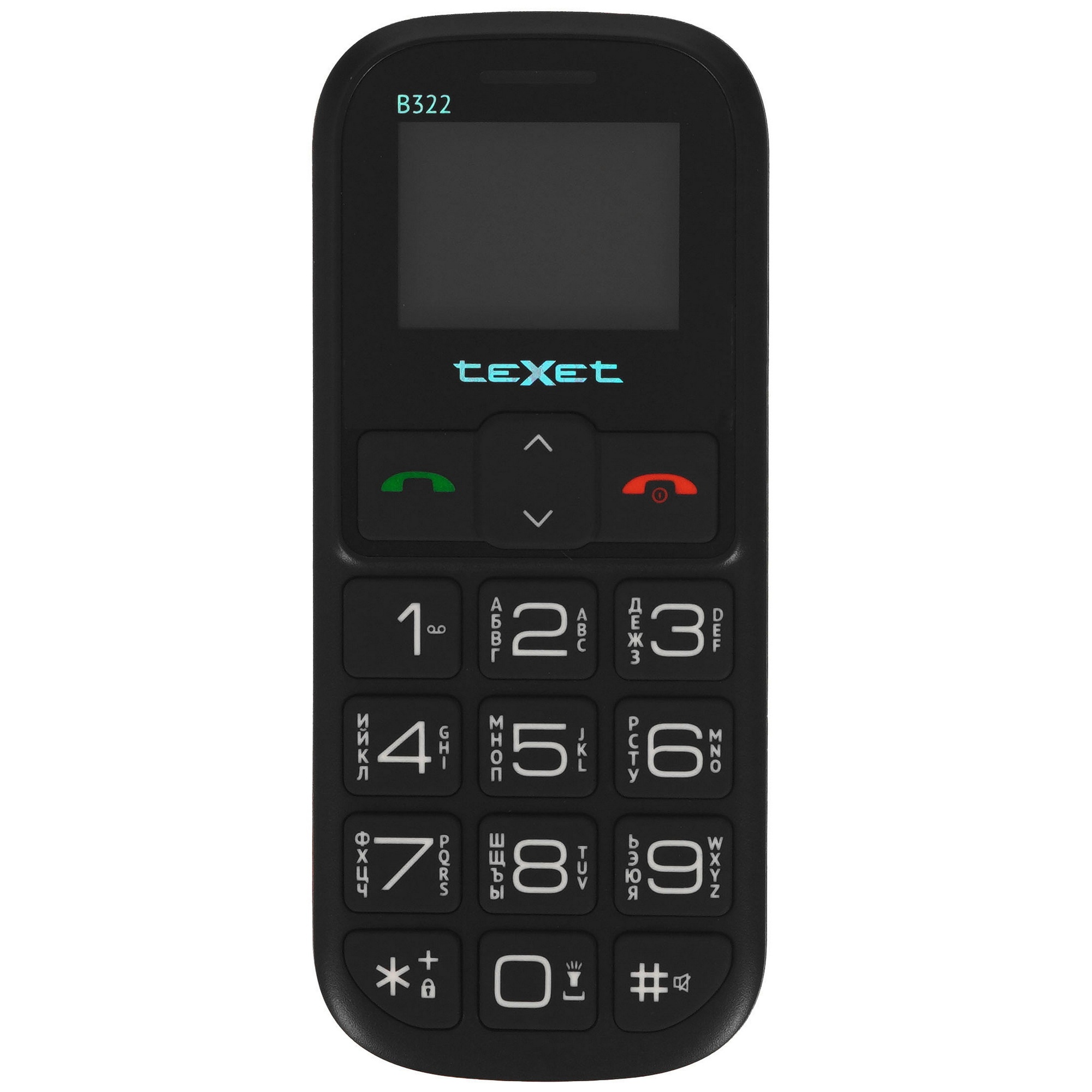 Мобильный телефон TEXET TM-B322 цвет черный-красный с ЗУ