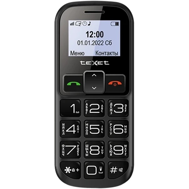 Мобильный телефон teXet TM-B322 черный-красный