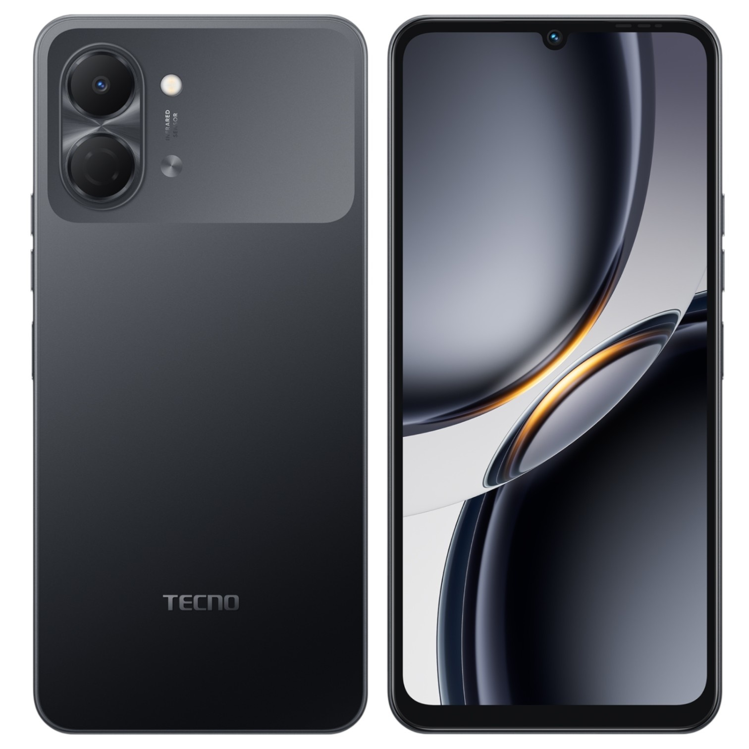 Смартфон Tecno Spark Go 3 64Gb 4Gb черный моноблок 3G 4G 2Sim 6.75" 720x1600 Android 15 13Mpix 802.1