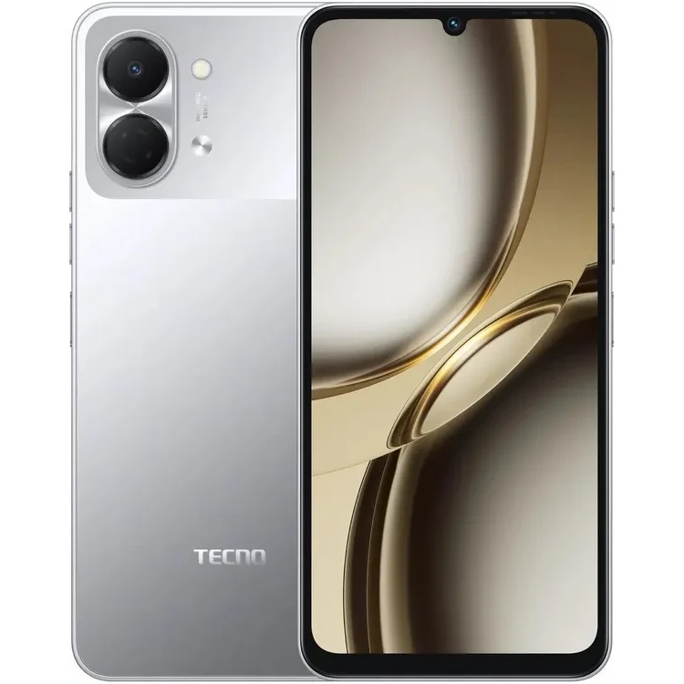 Смартфон Tecno Spark Go 3 64Gb 4Gb серый моноблок 3G 4G 2Sim 6.75" 720x1600 Android 15 13Mpix 802.11
