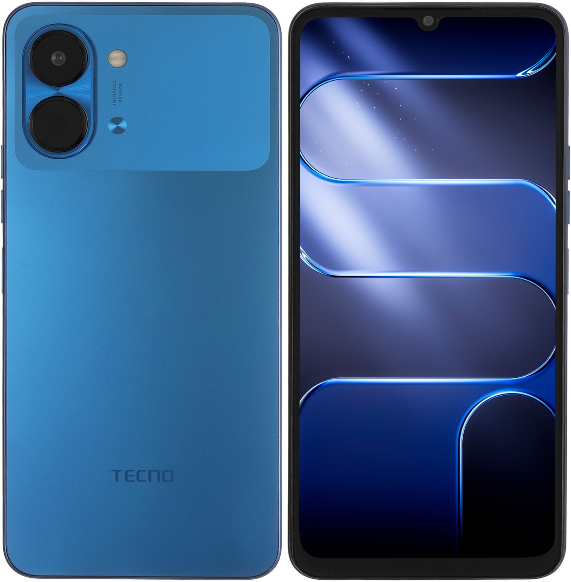 Смартфон Tecno Spark Go 3 128Gb 4Gb синий моноблок 3G 4G 2Sim 6.75" 720x1600 Android 15 13Mpix 802.1
