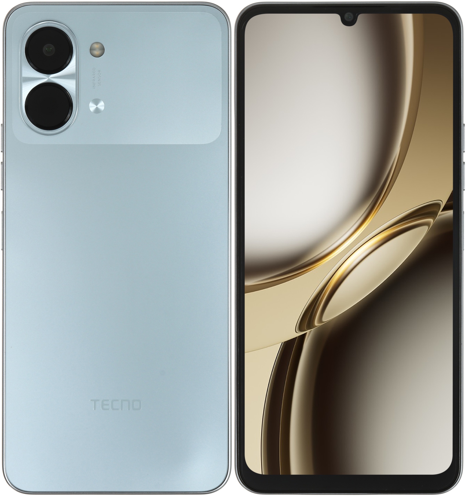 Смартфон Tecno Spark Go 3 128Gb 4Gb серый моноблок 3G 4G 2Sim 6.75" 720x1600 Android 15 13Mpix 802.1