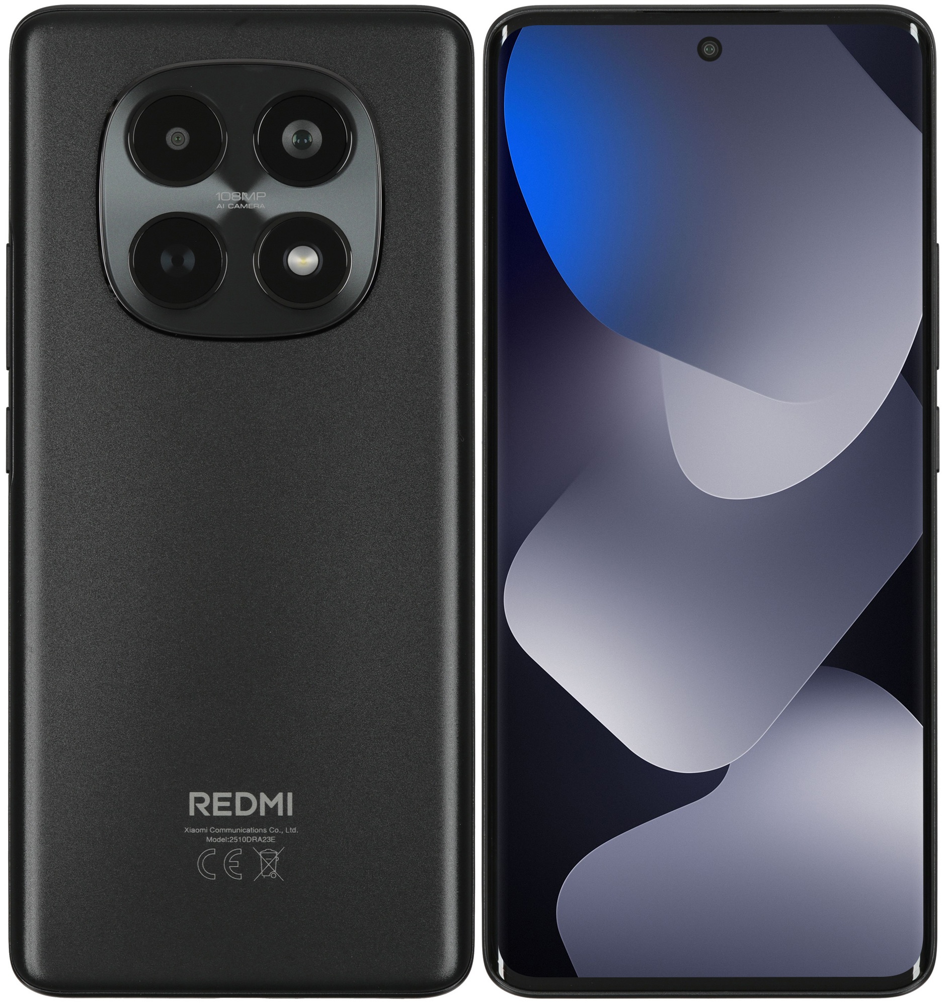 Смартфон Xiaomi Redmi Note 15 256Gb 8Gb черный моноблок 3G 4G 2Sim 6.77" 1080x2392 Android 15 108Mpi