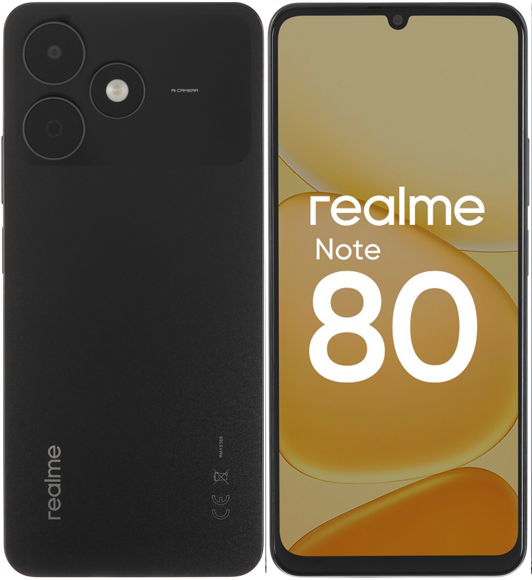 Смартфон Realme RMX5388 Note 80 64Gb 4Gb черный моноблок 3G 4G 6.74" 720x1600 Android 14 32Mpix 802.
