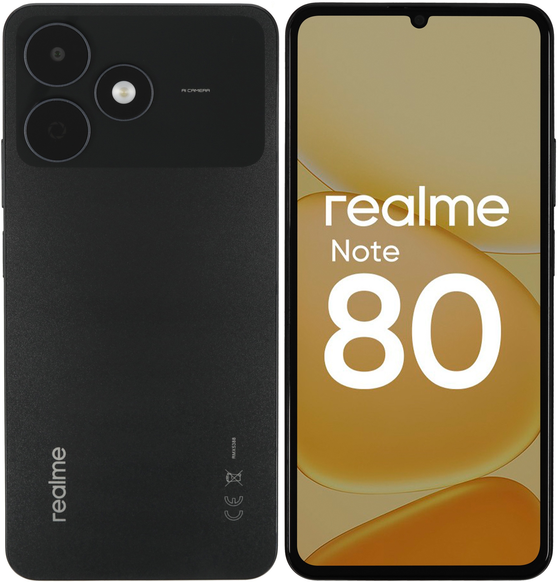 Смартфон Realme RMX5388 Note 80 128Gb 4Gb черный моноблок 3G 4G 6.74" 720x1600 Android 14 32Mpix 802