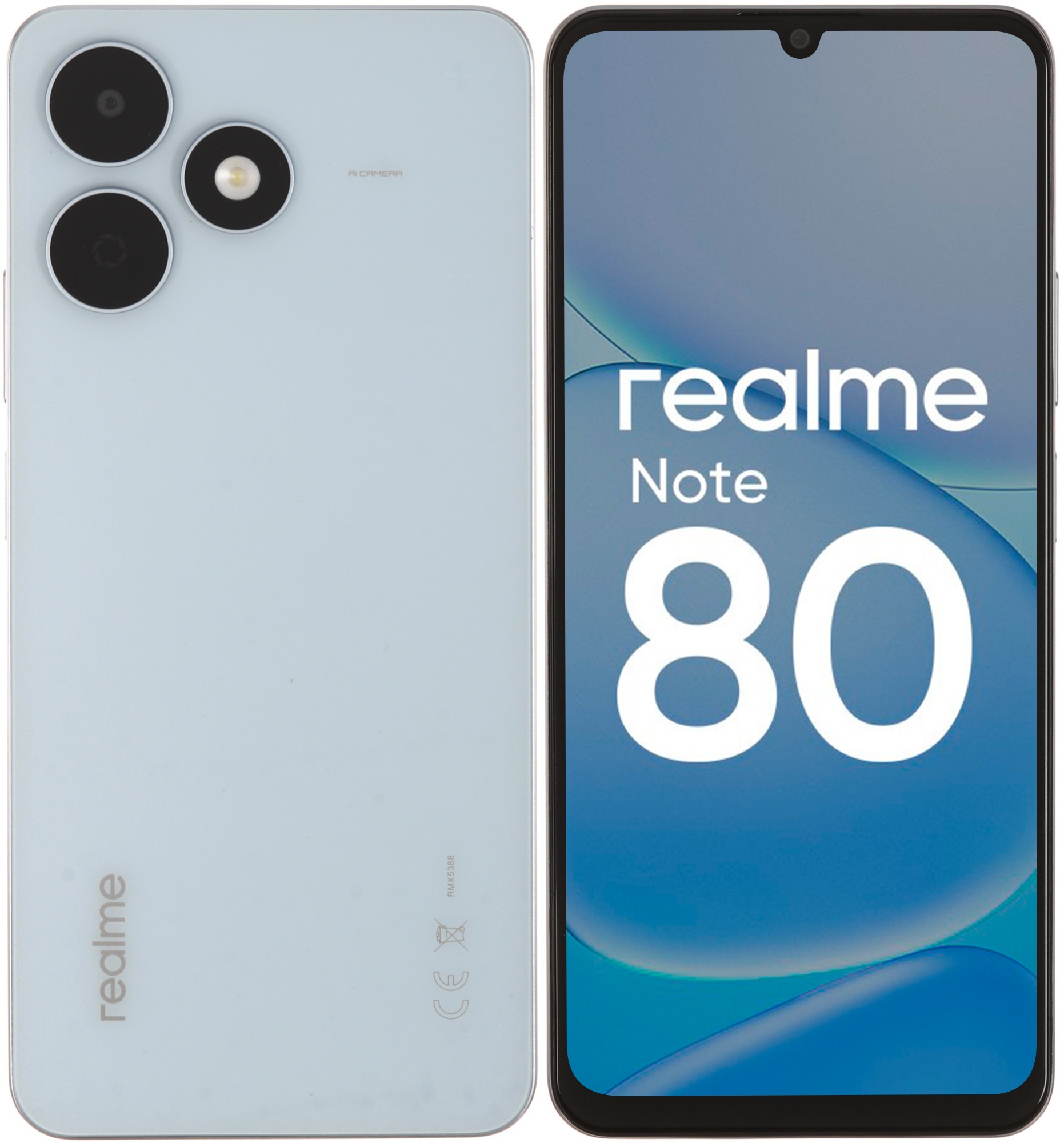 Смартфон Realme RMX5388 Note 80 128Gb 4Gb голубой моноблок 3G 4G 6.74" 720x1600 Android 14 32Mpix 80